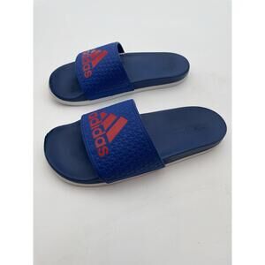 Adidas Women Adilette Sandal Size 6 Slide Blue Footwear Red Logo
